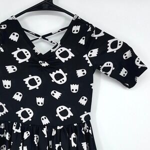 Dot Dot Smile Ghost Dress Girls 2T Black White Halloween Crisscross Back Spooky